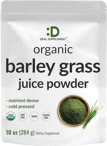 DEAL SUPPLEMENT Sustainably US Grown, Organic Barley Grass Juice Powder, 10oz – Raw Cold Pressed Source – Greens Superfood Booster – Retains Vitamins, Minerals, Antioxidants, & Chlorophyll – Non-GMO in Pakistan