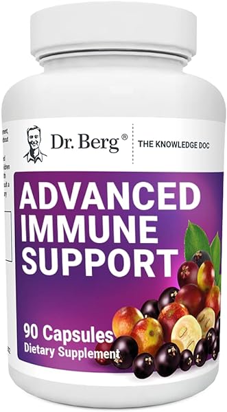 Dr. Berg's Advanced Immune Support - Daily Immunity Multi-System Defense Supplement with Vitamins C, D, Zinc, & Elderberry, 90 Vegetarian Capsules in Pakistan