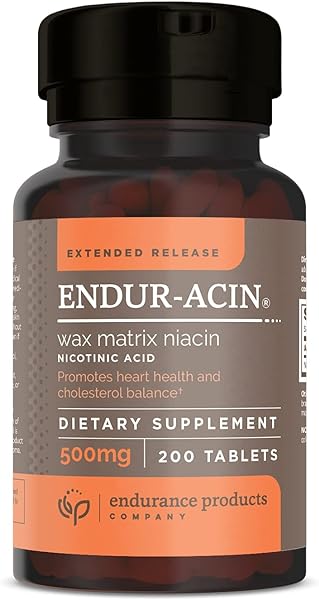 ENDUR-ACIN Niacin - Vitamin B3 Niacin 500mg Extended Release & Low-Flush, 200 Tablets - Supports Cholesterol Balance & Heart Health - Endurance Products in Pakistan