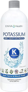 Eniva Health - Liquid Ionic Potassium Supplement for Electrolyte Replacement and Metabolic Support | 600 MG | Gluten-Free, Sugar-Free and Keto-Friendly | Dietary Supplement (32oz) - 32 Servings in Pakistan