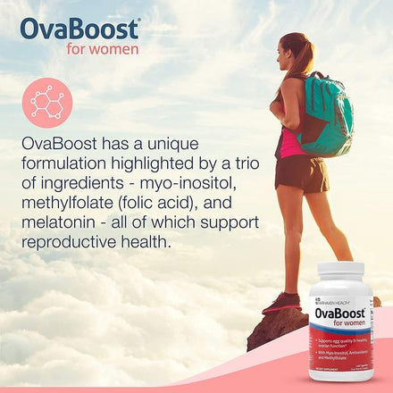 Fairhaven Health Ovaboost with Myo-Inositol, Folate, CoQ10, and Vitamins - Womens Ovulation & Egg Quality - Natural Fertility Supplement (120 Capsules)