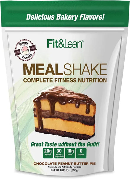 Fit & Lean Meal Shake Meal Replacement with Protein, Fiber, Probiotics and Organic Fruits & Vegetables, Cookies and Cream, 1lb, 10 Servings Per Container