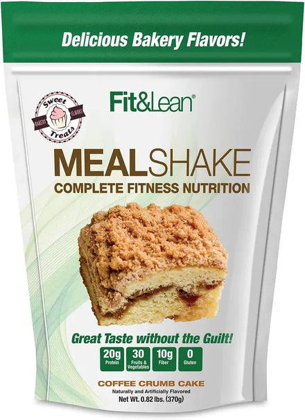 Fit & Lean Meal Shake Meal Replacement with Protein, Fiber, Probiotics and Organic Fruits & Vegetables, Cookies and Cream, 1lb, 10 Servings Per Container