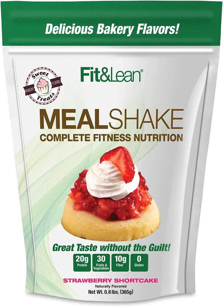 Fit & Lean Meal Shake Meal Replacement with Protein, Fiber, Probiotics and Organic Fruits & Vegetables, Cookies and Cream, 1lb, 10 Servings Per Container