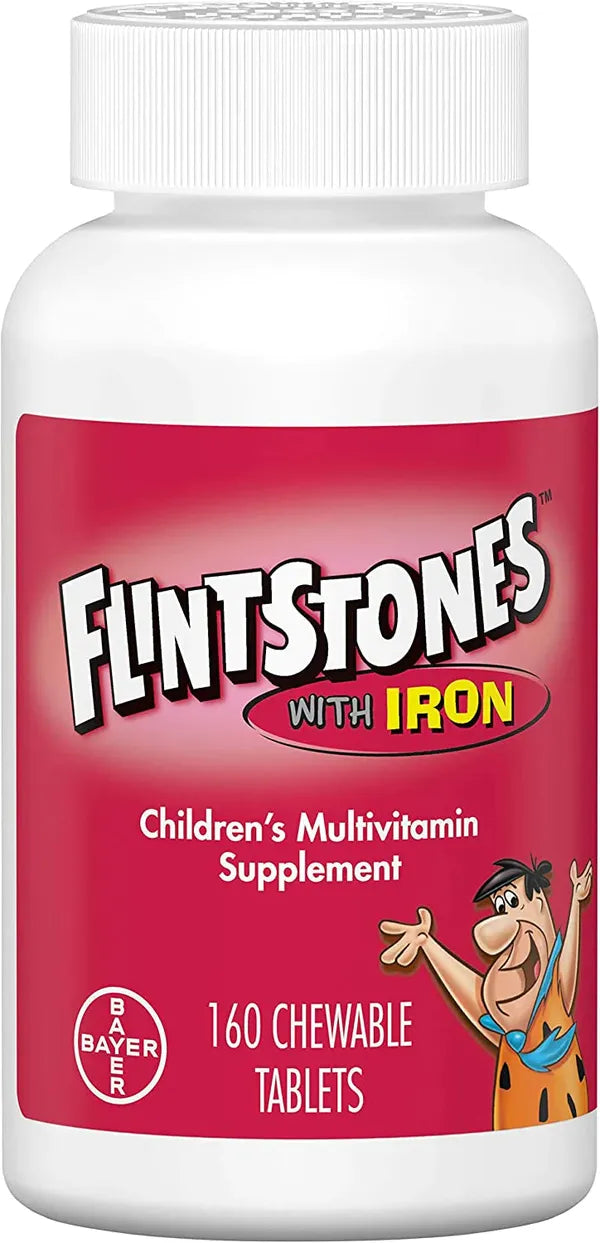 Flintstones Chewable Kids Vitamins with Iron, Multivitamin for Kids & Toddlers with Vitamin D, Vitamin C & more, 60 Count (Pack of 1)