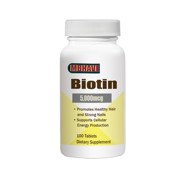 Free Shipping MBHAVE  BIOTIN Promotes Healthy Hair and Strong Nails Supports Cellular Energy Production in Pakistan