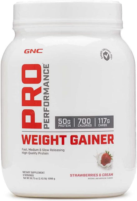 GNC Pro Weight Gainer Supplement- Strawberries and Cream Mass Gain Supplement