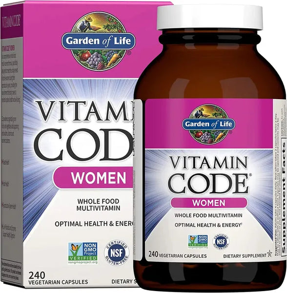 Garden of Life Multivitamin for Women, Vitamin Code Women's Multi - 120 Capsules, Whole Food Womens Multi, Vitamins, Iron, Folate not Folic Acid & Probiotics for Womens Energy, Vegetarian Supplements in Pakistan