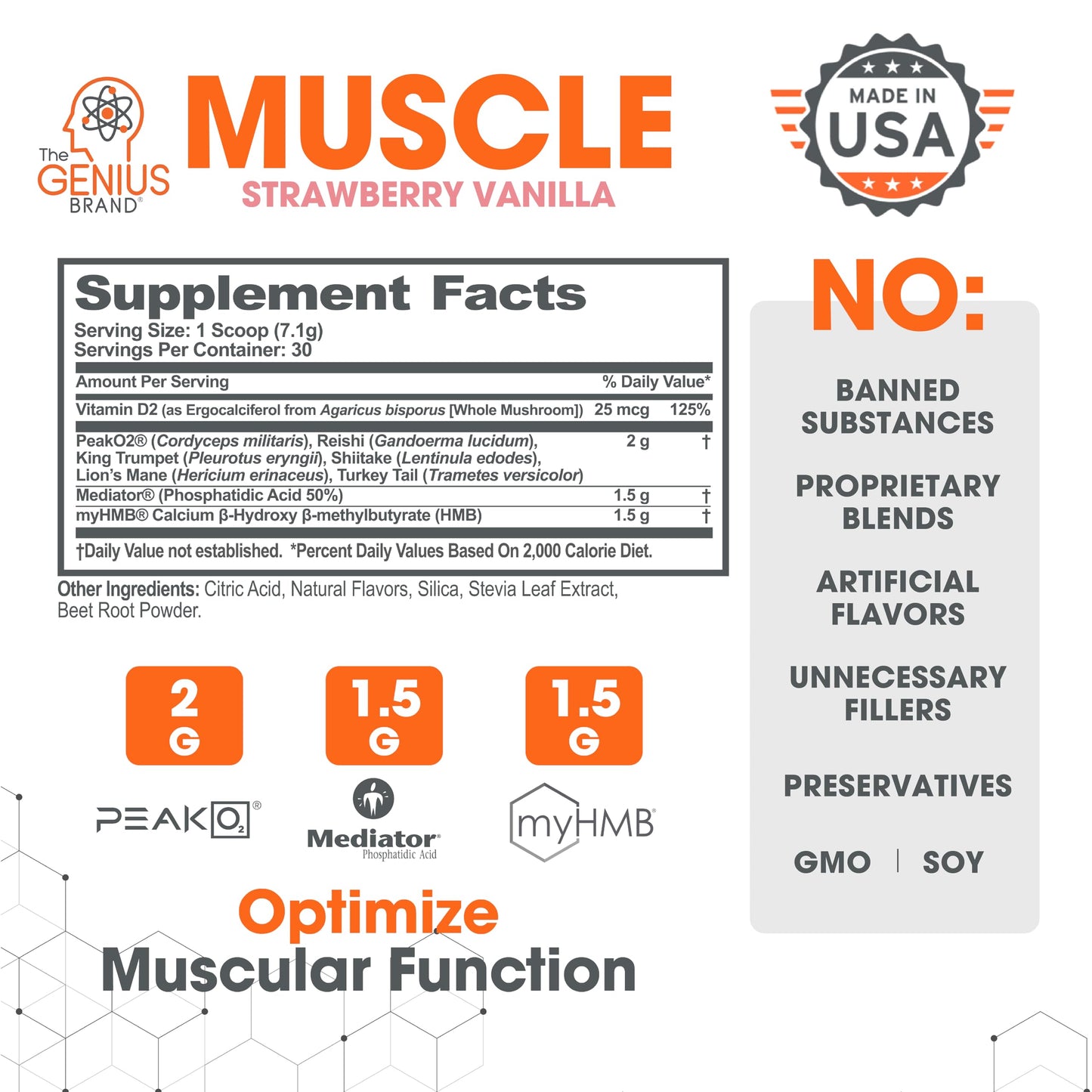 Genius Muscle Builder & Mass Gainer, Strawberry Vanilla -Supplement in Pakistan