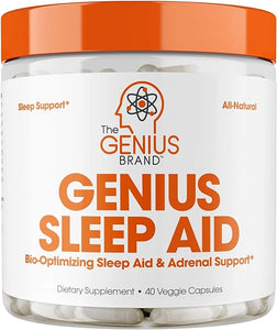 Genius Sleep AID – Smart Sleeping Pills & Adrenal Fatigue Supplement - Relaxation Enhancer and Mood Support w/Inositol, L-Theanine & Glycine – 40 Capsules in Pakistan