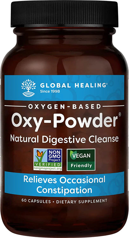 Global Healing Oxy-Powder Colon Cleanse & Detox Cleanse, Colon Cleanser & Detox for Weight Loss, Constipation Relief for Adults, Bloating Relief for Women & Men, Cleanse for Weight Loss(120 Capsules)
