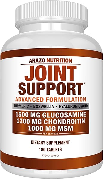 Glucosamine Chondroitin Turmeric Msm Boswellia - Joint Support Supplement for Relief 180 Tablets - Arazo Nutrition in Pakistan in Pakistan