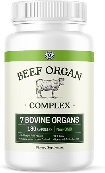 Grass fed Beef Organs Supplement Complex, 7 Beef Organs From New Zealand - Liver, Heart, Pancreas, Kidney, Lung, Spleen, and Bone Marrow - Non-GMO, Hormone & Antibiotic Free - Carnivore Diet in Pakistan in Pakistan