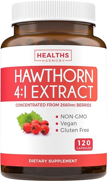 Hawthorn Berry Capsules (4 Month Supply) High Strength Extract - Digestion & Heart Health Supplements - Concentrated from 2660mg Fresh Berries - Hawthorne Supplement for Men, Women - 120 Vegan Pills in Pakistan