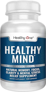 Healthy Mind Brain Booster Supplement - All Natural Nootropic | Increased Mental Clarity, Focus, Memory | No Added Stimulants or Sugars | 60 Gel Capsules in Pakistan