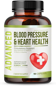 Heart Health Blood Pressure Support Supplement - Support Blood Pressure & Healthy Circularity Naturally with Hawthorn Berry & Hibiscus.Vitamins Pills for Healthy Hypertension (BP) & Healthy Heart. in Pakistan