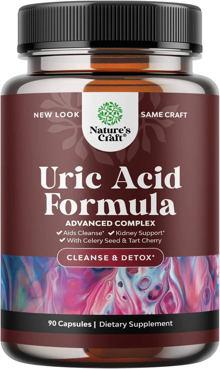 Herbal Uric Acid Cleanse and Detox - Essential Daily Kidney Cleanse and Uric Acid Support for Adults - Joint Support Supplement and Detox Cleanse with Tart Cherry Extract Capsules for Men and Women