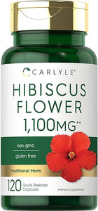 Hibiscus Flower Extract 1100 mg | 120 Capsules | Non-GMO, Gluten Free Supplement | by Carlyle in Pakistan