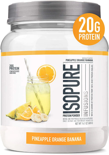 Isopure Protein Powder, Clear Whey Isolate Protein, Post Workout Recovery Drink Mix, Gluten Free with Zero Added Sugar, Infusions- Tropical Punch, 16 Servings