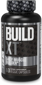 Jacked Factory Build-XT Muscle Builder - Daily Muscle Building Supplement for Muscle Growth and Strength | Featuring Powerful Ingredients Peak02 & elevATP - 60 Veggie Pills