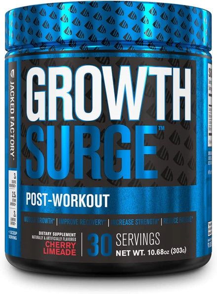 Jacked Factory Growth Surge Creatine Post Workout - Muscle Builder with Creatine Monohydrate, Betaine, L-Carnitine L-Tartrate - Daily Muscle Building & Recovery Supplement - 30 Servings, Black Cherry