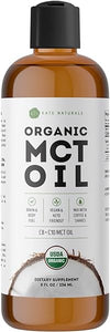 Kate Naturals MCT Oil for Coffee & Keto (8oz) USDA Certified Organic MCT Oil Liquid with only C8 & C10. Odorless Fuel for Body & Mind. No Aftertaste in Pakistan