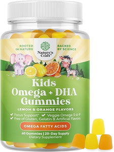 Kids DHA Omega 3 Gummies for Kids - Delicious Fish Free DHA Kids Omega 3 Gummies with Vegetarian Omega 3 6 9 for Vision Brain & Immunity - Non GMO Omega 3 Kids Supplement Gelatin Fish & Gluten Free in Pakistan