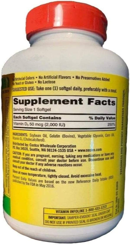 Kirkland Signature Maximum Strength Vitamin D3 Softgels