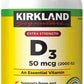 Kirkland Signature Maximum Strength Vitamin D3 Softgels