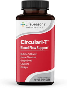 LifeSeasons - Circulari-T - Blood Circulation Supplement - Supports Artery Capillary & Vein Health - Butcher’s Broom, Ginkgo, Cayenne, Grape Seed & Horse Chestnut - (90 Capsules) in Pakistan