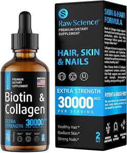 Liquid Collagen & Biotin Drops for Hair Growth - Natural Biotin and Collagen Vitamins for Skin, Hair, and Nail Health for Women & Men - Made in USA – No GMO’s, Responsibly Sourced Biotin Supplement in Pakistan