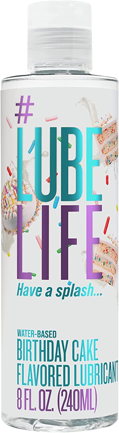 Lube Life Water-Based Strawberry Flavored Lubricant, Personal Lube for Men, Women and Couples, Made Without Added Sugar, 8 Fl Oz