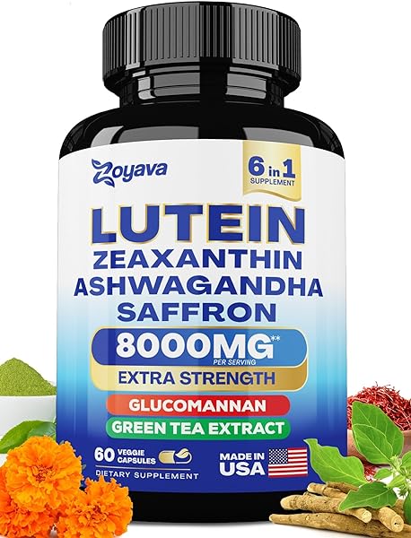 Lutein and Zeaxanthin Supplements 8000 MG Eye Vitamins with Saffron for Eye Health Supplements for Adults, Infused with Glucomannan, Ashwagandha, and Green Tea Extract Vision and Eyes Support in Pakistan in Pakistan