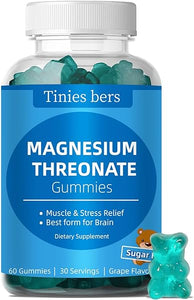 Magnesium Threonate Gummies 500mg, Sugar Free L-Threonate Gummies for Adults Kids, Best Mganesium Gummies for Brain, Non-GMO, Gulten Free, Vegan, Pectin, 60 in Pakistan