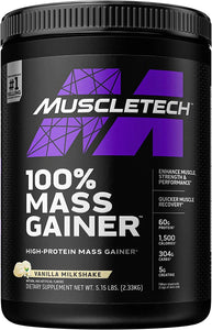 Mass Gainer | MuscleTech 100% Mass Gainer Protein Powder | Protein Powder for Muscle Gain | Whey Protein + Muscle Builder | Weight Gainer Protein Powder | Creatine Supplements | Chocolate, 5.15 lbs