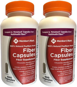 Member's Mark Fiber Capsules 2Pack (400 Count) Psyllium Husk is The #1 Doctor-Recommended Fiber Supplement. in Pakistan