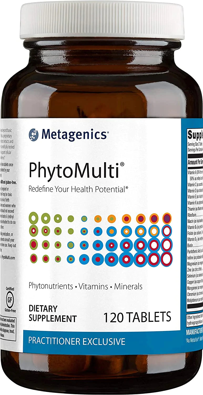 Metagenics PhytoMulti Without Iron - Daily Multivitamin Supplement with Phytonutrients, Vitamins and Minerals for Multidimensional Health Support - 120 Tablets, 60 Day Supply