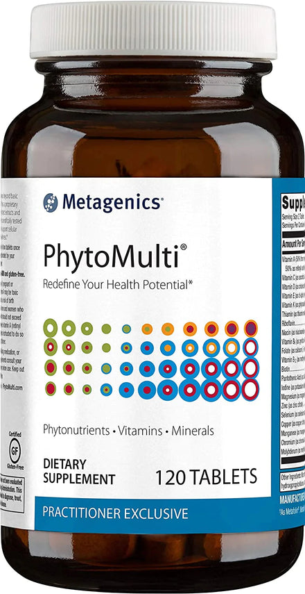 Metagenics PhytoMulti Without Iron - Daily Multivitamin Supplement with Phytonutrients, Vitamins and Minerals for Multidimensional Health Support - 120 Tablets, 60 Day Supply