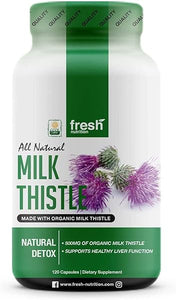 Milk Thistle Organic - 120 Servings of 2000mg - Strong – 4 Month Supply – CCOF Organic - Silymarin Thisilyn Seed Standardized Extract 4:1 Capsules - Made in The USA in Pakistan