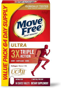 Move Free Ultra Triple Action Joint Support Supplement - Type II Collagen Boron & Hyaluronic Acid - Supports Joint Comfort, Cartiliage & Bones in 1 Tiny Pill Per Day, 64 Tablets (64 servings)* in Pakistan