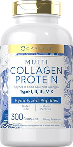 Multi Collagen Protein Capsules 2000mg | 300 Count | Type I, II, III, V, X | Collagen Peptide Pills | Keto & Paleo Friendly, Gluten Free Supplement in Pakistan
