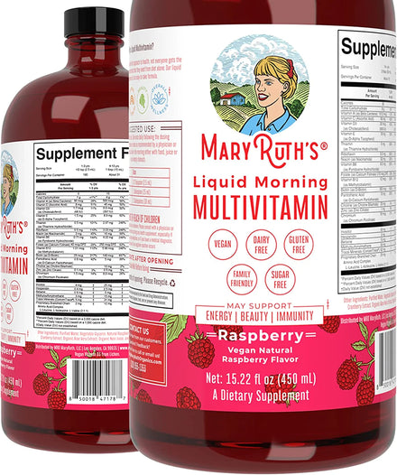 Multivitamin Multimineral for Women Men & Kids by MaryRuth's | No Added Sugar | Vegan Liquid Vitamins for Adults & Kids | Mens, Womens Multivitamin | Energy & Beauty Booster | Non-GMO | 32 Fl Oz