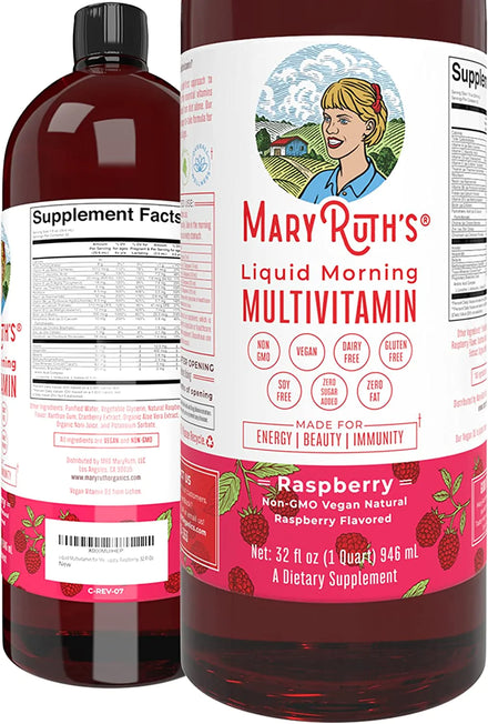 Multivitamin Multimineral for Women Men & Kids by MaryRuth's | No Added Sugar | Vegan Liquid Vitamins for Adults & Kids | Mens, Womens Multivitamin | Energy & Beauty Booster | Non-GMO | 32 Fl Oz