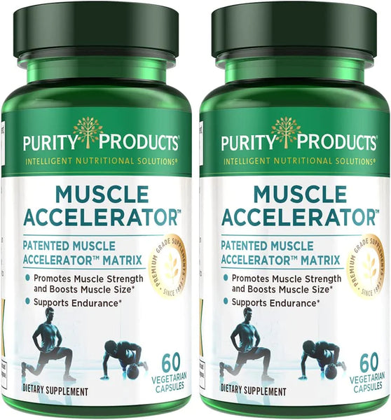 Muscle Accelerator by Purity Products - 650 mg Patented & Clinically Tested Muscle Accelerator Blend of Ayurvedic Herbal Extracts Promotes Strength, Endurance + Muscle Growth - 60 Veg Caps in Pakistan