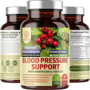 N1N Premium Blood Pressure Support with Hawthorn and Hibiscus [13 Potent Ingredients], Natural Supplement to Support Heart & Circulatory Health, 90 Caps in Pakistan