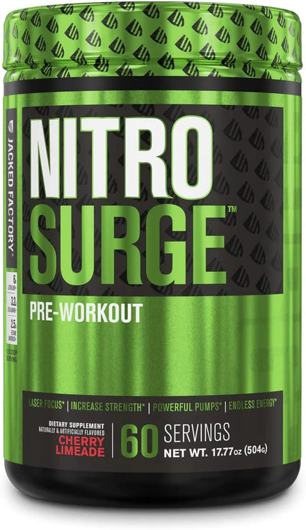 NITROSURGE Pre Workout Supplement - Endless Energy, Instant Strength Gains, Clear Focus, Intense Pumps - Nitric Oxide Booster & Powerful Preworkout Energy Powder - 30 Servings, Strawberry Margarita
