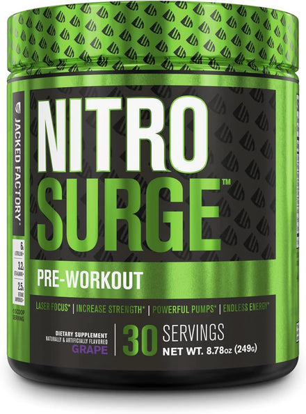 NITROSURGE Pre Workout Supplement - Endless Energy, Instant Strength Gains, Clear Focus, Intense Pumps - Nitric Oxide Booster & Powerful Preworkout Energy Powder - 30 Servings, Strawberry Margarita