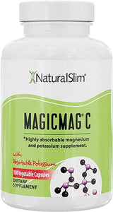 NaturalSlim MagicMag C Magnesium Citrate Capsules – Magnesium Supplement with Natural Potassium | Sleep Support, Heart Health, and Muscle Cramp Relief | Gluten-Free, 100 Capsules (1 Pack) in Pakistan