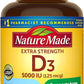 Nature Made Extra Strength Vitamin D3 5000 IU (125 mcg), Dietary Supplement for Bone, Teeth, Muscle and Immune Health Support, 180 Softgels, 180 Day Supply
