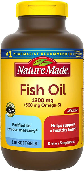 Nature Made Fish Oil 1200mg, Fish Oil Omega 3 Supplement for Heart Health support in Pakistan